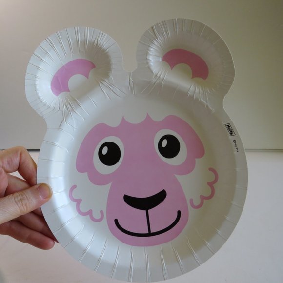WHITE SHEEP PINK FACE ZOO PALS Hefty paper plate (1 item) - Picture 2 of 4